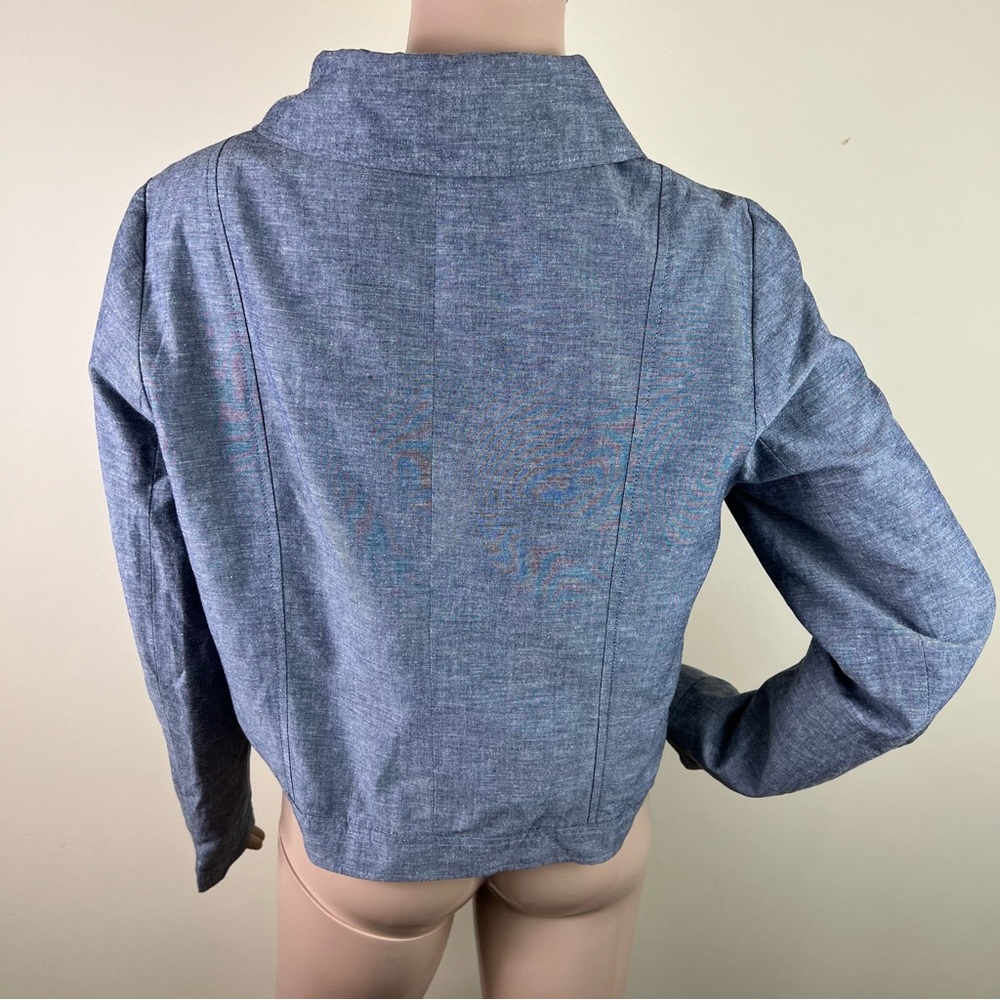JILL JILL STUART BLUE BIKER JACKET - Picture 6 of 6